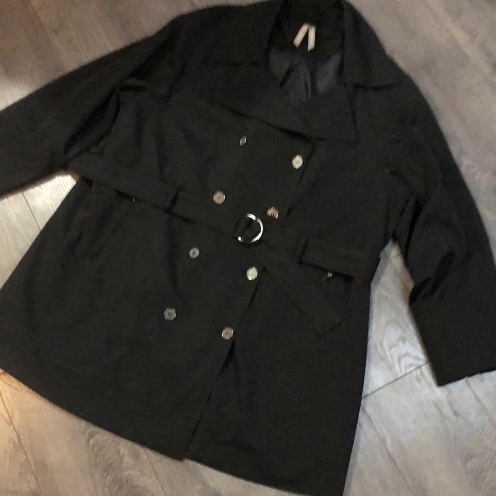 Choose happiness lightweight black trench coat Size 1X